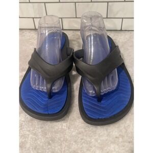 Chaps Flip Flops Mens 13 Blue Black Thong Sandals Rubber Beach Summer Wear